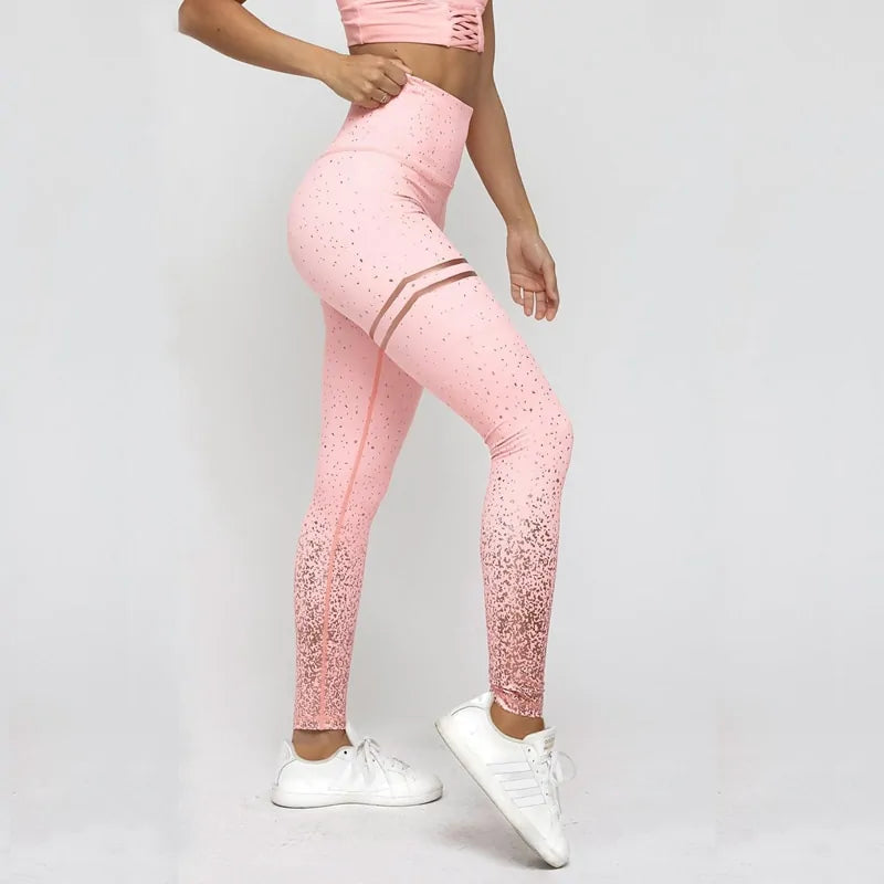 Women Gold Print Leggings